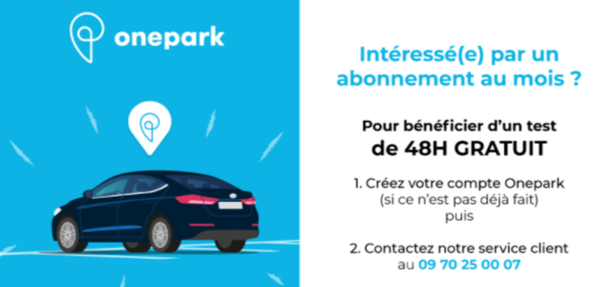 test de 48h gratuit avec parking onepark